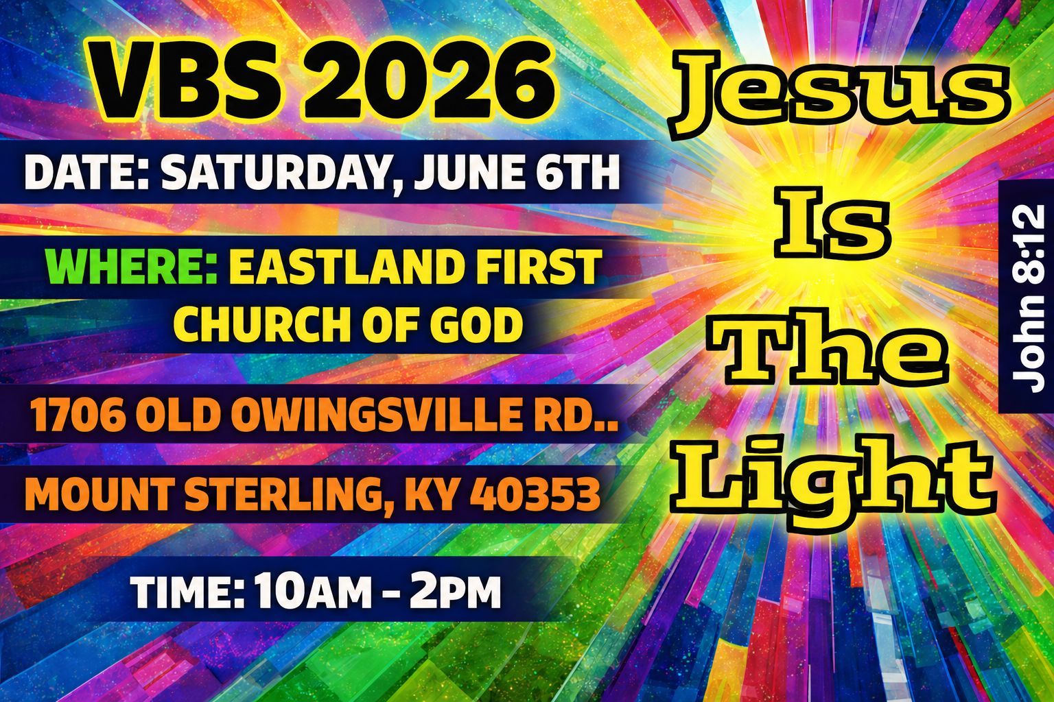 VBS 2026 Jesus Is The Light